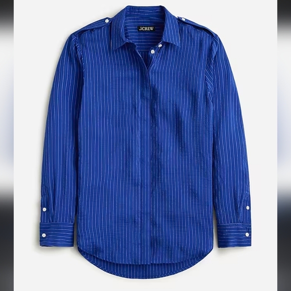 J. Crew Texturer Drapey Button-Up Shirt NEW Women's XS Spring 2024 - Picture 1 of 8
